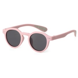 Mirkcittle Polarized Kids Sunglasses for Girls Boys, TPEE Rubber Flexible Frame for Children Age 2-8，100% UV Protection(Pink)