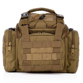 PeachCraft WMT002 Multifunctional Bag Military Large 4-Way Waist Bag Messenger Bag Handbag Shoulder Bag Bicycle Bag Tactical (Brown))