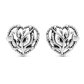 LeCalla Sterling Silver Jewellery Lightweight Two Tone Antique Stud Earrings for Women Girls, Sterling Silver, No Gemstone