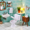 Decorazione in plastica bianca, scala 1:12, per casa, WC, casa,