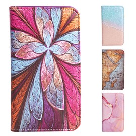 Haecefl Server Book for Waitress,Server Book with Zipper Pocket,Leather Waitstaff Organizer Waitress Book with Money Pocket Fits Server Apron(1-Fractal Flower)