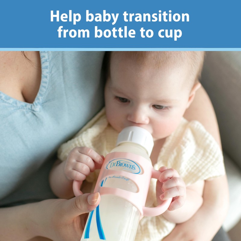 Dr. Brown's Narrow Baby Bottle Handles, 100% Silicone, Easy Grip