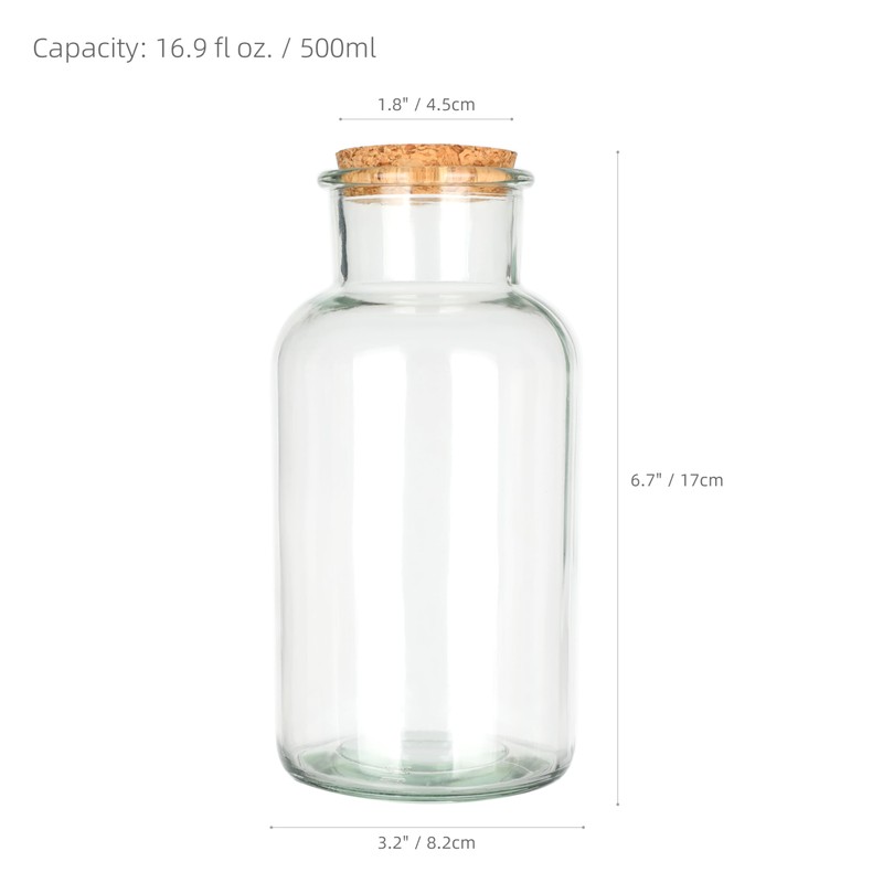 Magic Season Decorative Glass Bottles with Cork Stoppers (16.9 fl