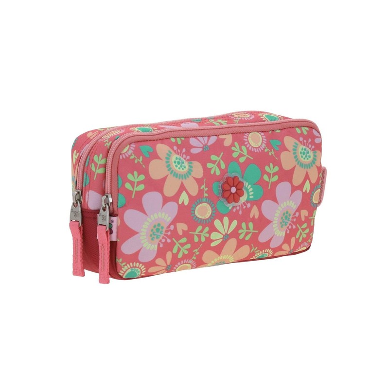 Chenson Lapicera Rosa con Doble Compartimento Sublimada Floral