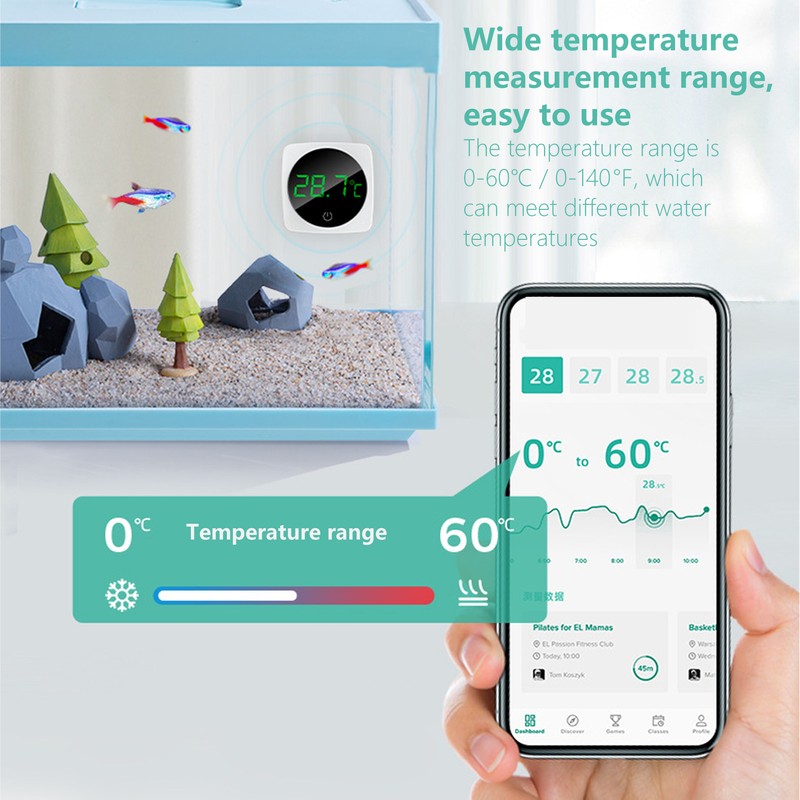 Fish Tank Thermometer High Accuracy Mini Digital Aquarium Thermometer with