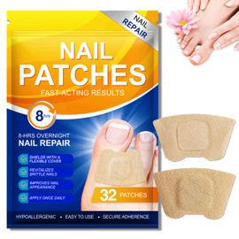 Parches para Uñas 32 Pieces, Parches para Uñas de los Pies Protectoras, Nail Patches Compacto y Portátil, Comodidad Invisible(1 paquete)