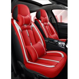 Unbranded Universal Wear Resistant Car Seat Covers Full Set Cushion Headrest+waist pillow