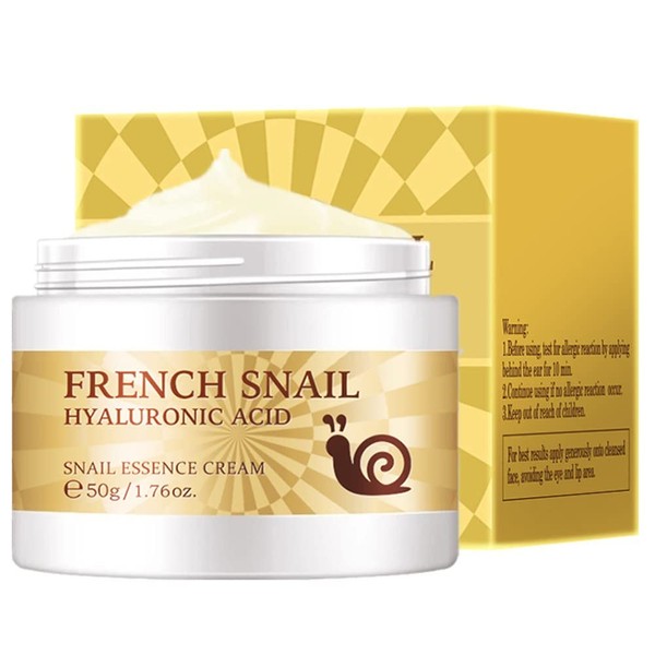 Yanfasy 50g Snail Essence Face Cream Moisturizing Acne Scar Removal Cream Skin Nourishing Collagen Essence Cream for Repair Damaged Skin