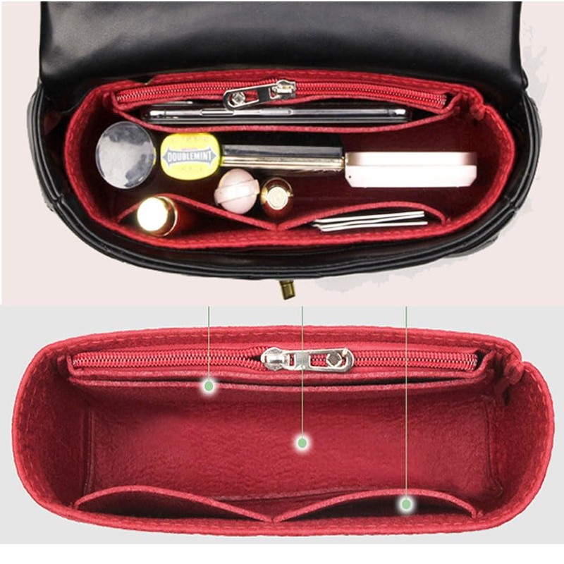 Lckaey 19 Flap Small Bag felt Organizer storage cosmetic bag