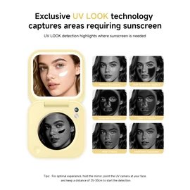 inewme Mini UV Camera Mirror, Portable Compact Mirror for Sunscreen Check
