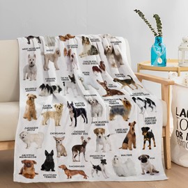 Dog Blanket for Teens Boys Girls, Ultra Soft Dog Throw Blanket for Dog Lovers, Lightweight Warm Cozy Blanket with Dog Pattern Plush Gifts for Christmas Thanksgiving Bed Couch Sofa 50x60in
