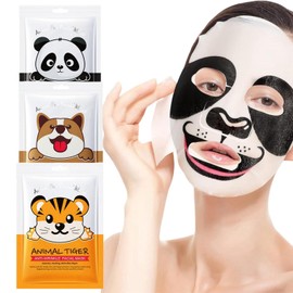 3Pcs Face Masks Skincare,Sheet Mask Set,Fun Animal Printed Sheet Face Mask,Hydrating & Nourishing Face Masks Beauty,Moisturising Face Masks,Hydrating Anti Aging Face Masks Set,Overnight Face Mask