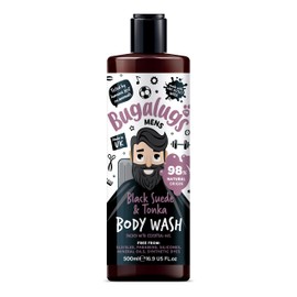 BUGALUGS BUGALUGS Mens Shower Gel 500ml, Natural Body Wash for Men for Sensitive Skin packed with essential oils & made with Lake District Water. Now smell better than your Dog (Black Suede & Tonka)