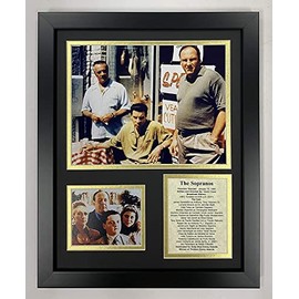 Legends Never Die The Soprano's- American Drama Series About The Mob Collectible | Framed Photo Collage Decor - 12"x15" (16173U) Black