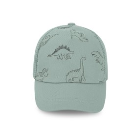 Baby Baseball Cap with Mesh Toddler Baseball Hat Infant Baseball Cap Baby Sun Summer Hat for Kids Seaweed Blue Dino 0-12 Months