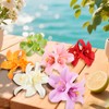 6 Stück Hawaiianische Blumen Haarclips Damen, Künstliche Orchideen Haarklammern –