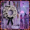 Suncalla 12 Inch Halloween Disco Eyeball Wreath for Front Door