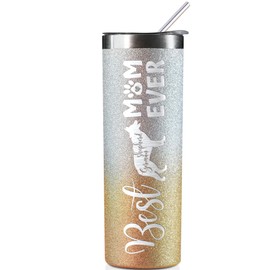 Onebttl German Shepherd Gifts, Dog Lover Gifts, Gifts for Dog Mom, Dog Owner, 590ml Skinny Tumbler Glitter Gold & Silver
