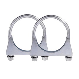 Pack of 2 M8 Pipe Clamp Diameter 52-80 mm Special Clamp for Exhaust Pipe U-shaped Galvanised Pipe Clamp (58 mm)