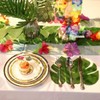 HBell 129pcs Hawaiian Tropical Party Decoration Set with Luau Table