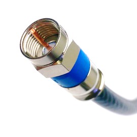 PHAT SATELLITE 100ft RG6 Coaxial Cable Made in USA Pro Rated Indoor Outdoor Anti Corrosion Brass Compression Connectors UL ETL CATV RoHS 75 Ohm RG6 Digital Audio Video Broadband Internet Cable