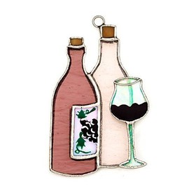 Switchables Wine Bottles Stained Glass Switchables Nightlight Cover; Ornament: Suncatcher