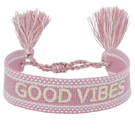 Selfmade Jewelry Fabric Bracelet Love Bracelet in Pink - Woven Friendship Bracelet, Ideal Small Gifts for Women, Unique Gift for Women, Polyester, No Gemstone