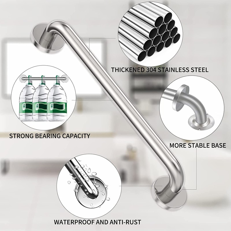 18 Inch Shower Grab Bar 2 Pack Brushed Nickel SUS304