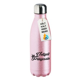 Huuraa Water Bottle Full Time Princess Crown Gift 500 ml Pink Stainless Steel Full Time Princess Present