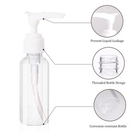 4 Pack Transparent Travel Bottles Pump Bottle Clear Mini Soap Dispenser Plastic Foamer Bottle Travel Pump Bottle for Lotion, Toiletries, Shampoo