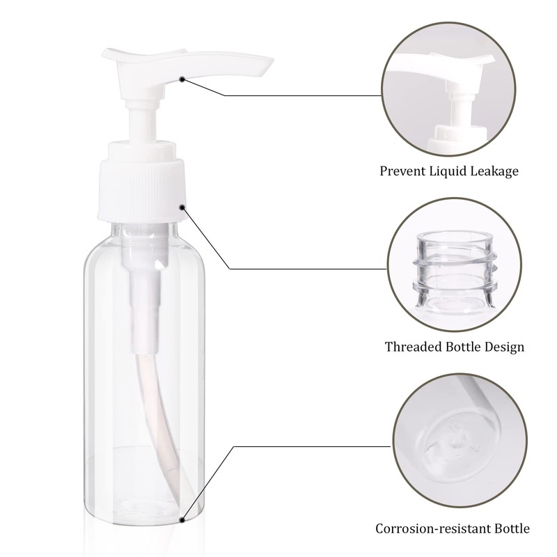 4 Pack Transparent Travel Bottles Pump Bottle Clear Mini Soap