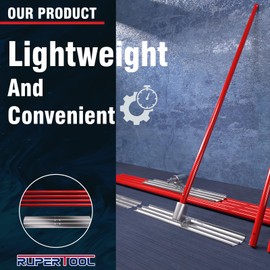 RUPERTOOL Aluminum Magnesium Alloy Concrete Float 48 x 8 inch, Round End, with Adjustable Bracket, 56 inch Float Extendable Handles x 4, Screeding and Finishing Tool Kit