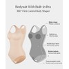 Popilush Shapewear Bodysuit Built in Bra Square Neck Tank Top