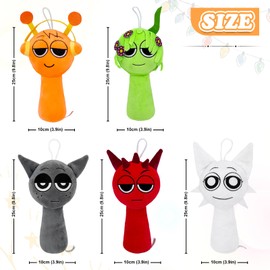 CHANCCI 5PCS Sprunki Plushies Merch,9.8" Funny Sprunki Plushies For Games Fans,Soft Stuffed Animal Pillow Figure Doll，Super Soft Collectible Stuffed Toy Christmas Birthday Gifts for Adult Kids