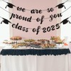 JUESMOS 2025 Graduation Banners Party Decorations Black Glitter We are