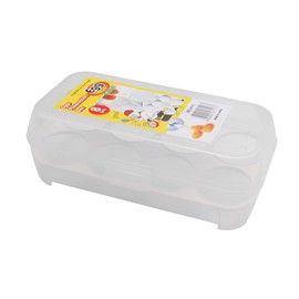 DOITOOL 8 Grid Egg Holder for Refrigerator, Refrigerator Crisper Egg Protection Box with Lid, Stackable Plastic Eggs Carrier Container for Camping Picnic ( White )