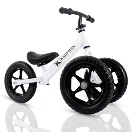 with No Pedals for Kids 1-3 Years Old - 2 in 1 Toddler Tricycle and Balance Bike - Indoor and Outdoor Learning Trike - White