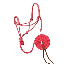 Weaver Leather Diamond Headcollar and Lead Braided Rope Light Pink/Gold/Turquoise Average Horse
