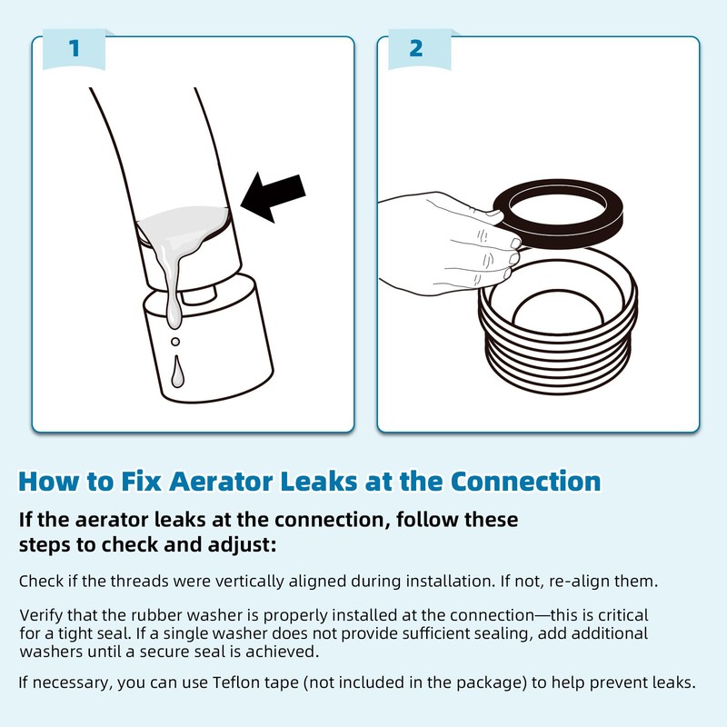 Hibbent NSF/ANSI/CAN 61 Certified Faucet Aerator, CUPC Certification 360° Twist