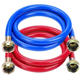 Cenipar 4FT Rubber Washing Machine Hoses Burst Proof 2 Pack For Hot and Cold Water 3/4" NPT Connection Water Supply Lines Fit for ALL Washing Machine