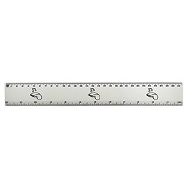 'Sports Whistle' 30cm (12 Inch) White Plastic Ruler (RL00028080)