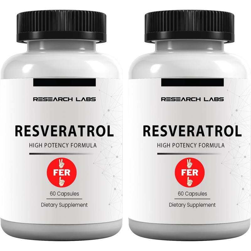 Research Labs Resveratrol de alta potencia, paquete de 2