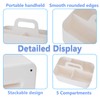 DIBALIYI Plastic Basket Organiser with Handle, Desk Organiser White with