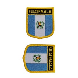 ZPDNURZL Embroidered Iron on or Sew on Guatemala Flag Patch for Hat Shirt Bag Jeans Badge Embroidered 2 Piece Patches Shield Shape DIY Accessories (Blue Guatemala)