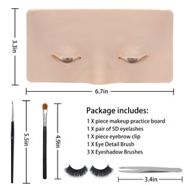 GFPGYQ Tablero de práctica de maquillaje de ojos 3D, ayuda perfecta para la práctica de maquillaje, maniquí de silicona reutilizable para practicar maquillaje para principiantes para practicar el kit de maquillaje de ojos (negro)