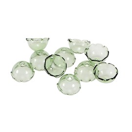 M METERXITY 10-Pack Glass Jellyfish Beads, 20x13mm Glass Wind Bell Bead Caps, Wind Chimes Bead Caps for DIY/Earring Dangle Pendant/Making Wind Chimes Craft [Green]
