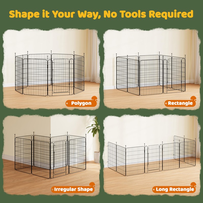 Yaheetech Dog Playpen for Puppy/Small Dogs, Foldable Pet Pen Expandable