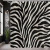 Black and White Abstract Zebra Print Shower Curtain for Bathroom