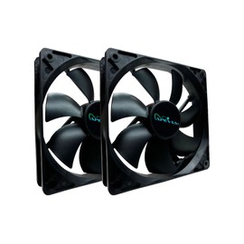 APEVIA AF212S-BK 120mm 4pin Molex & 3pin Motherboard Silent Black Case Fan (2-pk)