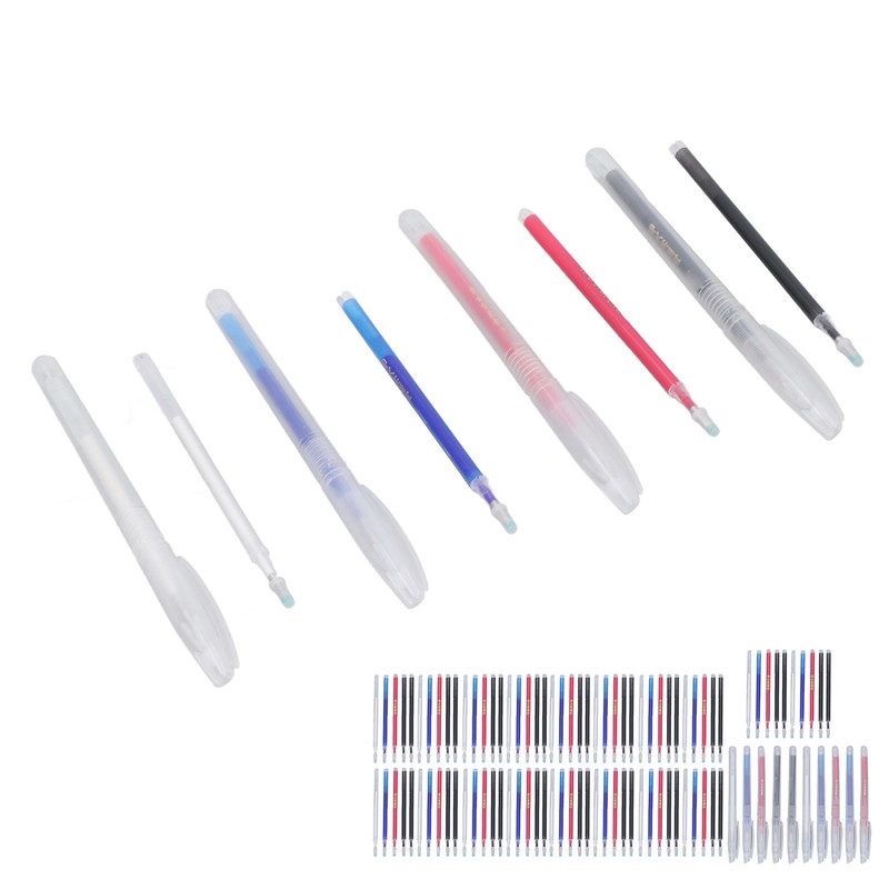 100Pcs Heat Erase Pens Erasable Smoother Writing Various Colors Fabric